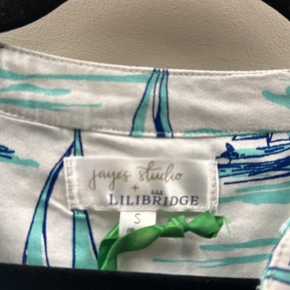 NWT Jayes Studio ‘Sail Away’ Day Dress White Blue Small Preppy Coastal Grandma - Picture 8 of 13